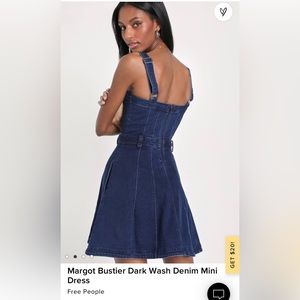Margot Bustier Dark Wash Denim Mini Dress Large 
Free People New with tags